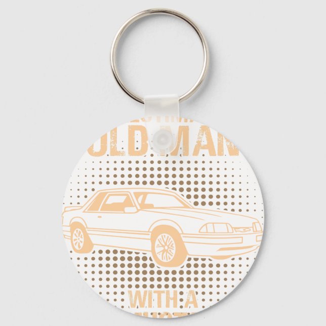 An Old Man Ford Mustang 1993 Lx Keychain (Front)