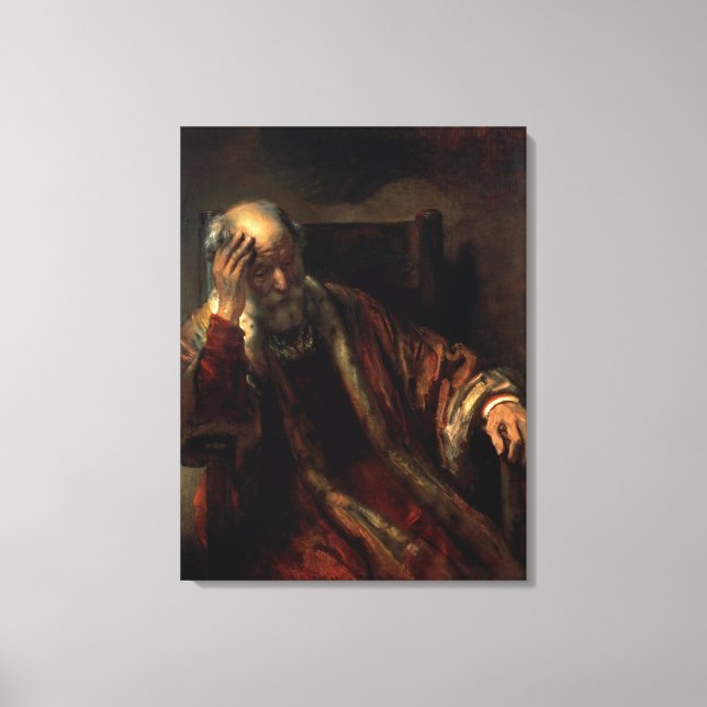 An Old Man in an Armchair Canvas Print (Front)