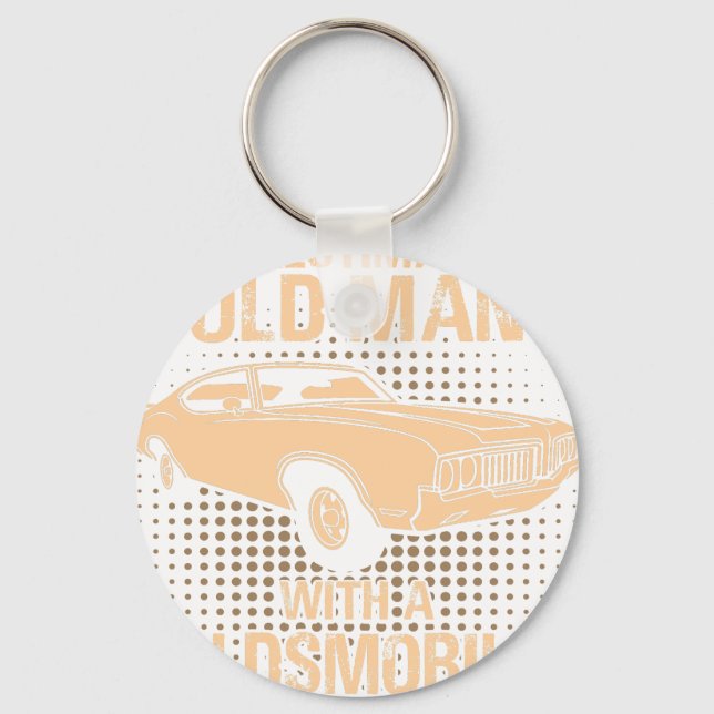 An Old Man Oldsmobile Cutlass 1970 Keychain (Front)