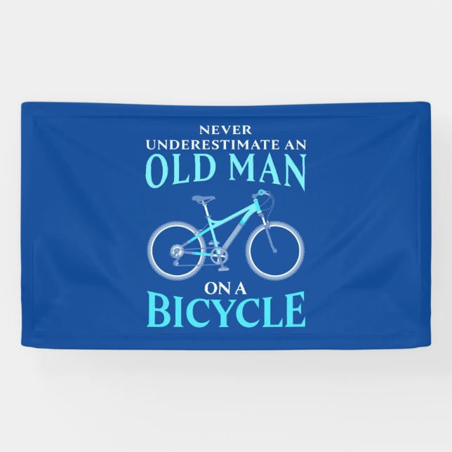 An Old Man On A Bicycle Banner (Horizontal)