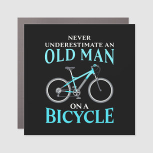 An Old Man On A Bicycle Car Magnet