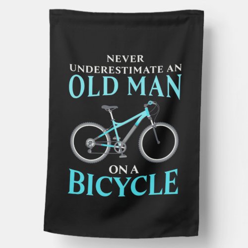 An Old Man On A Bicycle House Flag