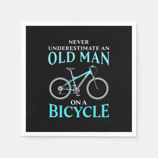 An Old Man On A Bicycle Napkins (Front)