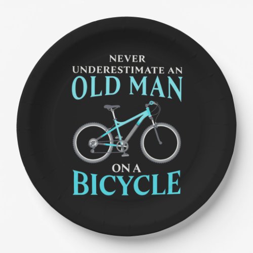 An Old Man On A Bicycle Paper Plates