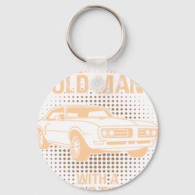 An Old Man Pontiac Firebird 1968 Keychain (Front)