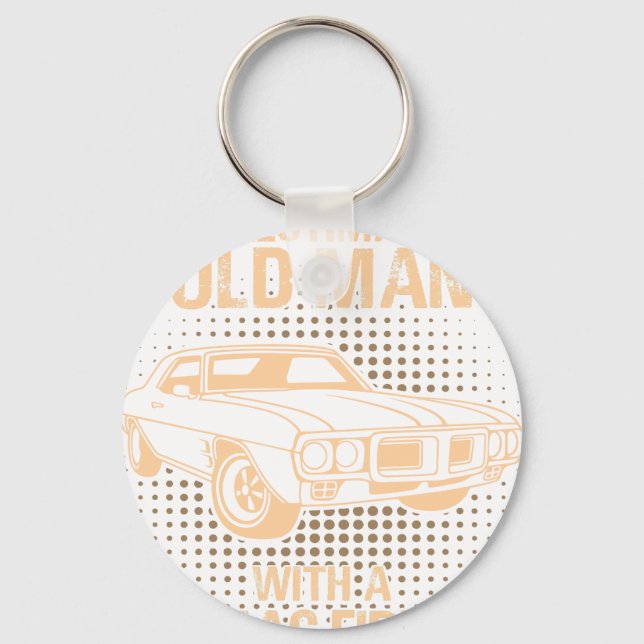 An Old Man Pontiac Firebird 1969 Keychain (Front)