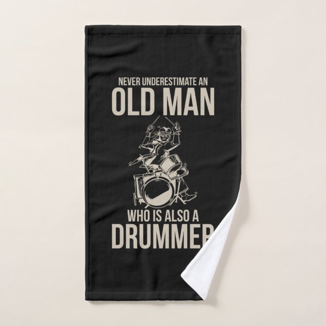 An Old Man Who Is Also A Drummer Hand Towel (Hand Towel)