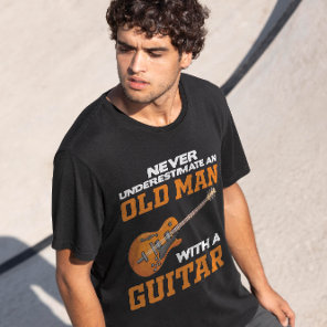 An Old Man With A Guitar black T-Shirt