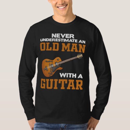 An Old Man With A Guitar black T_Shirt