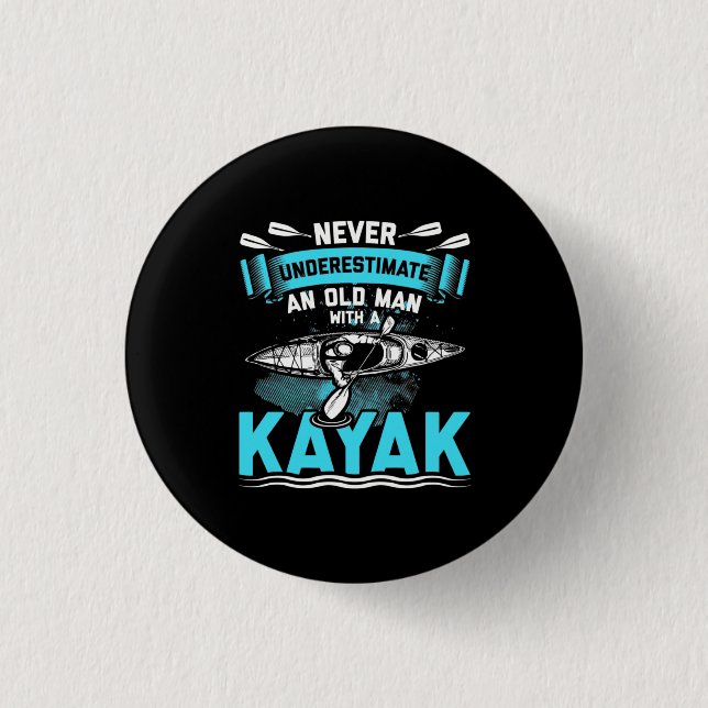An Old Man With A Kayak Button (Front)