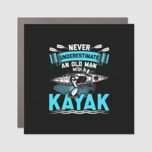 An Old Man With A Kayak Car Magnet