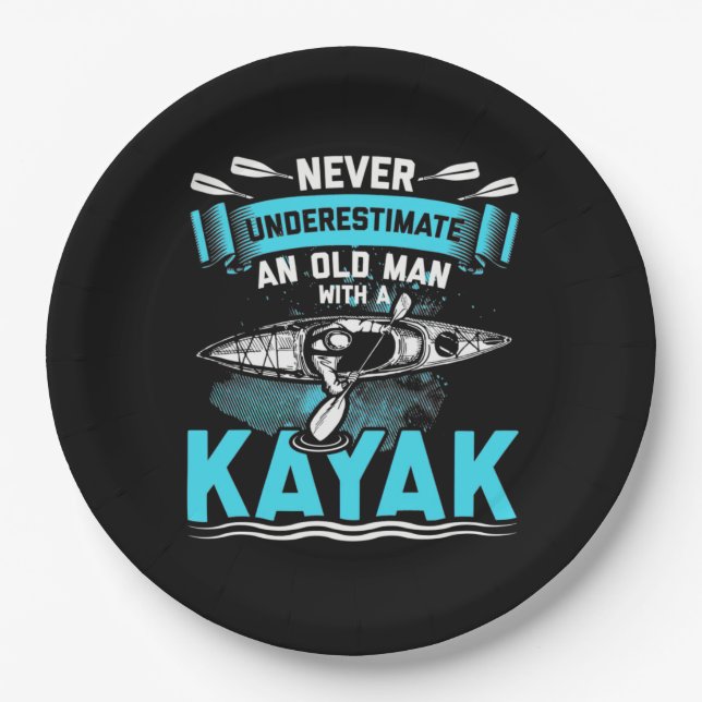 An Old Man With A Kayak Paper Plates (Front)
