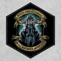 An Old Man With A Motorcycle Biker Vest