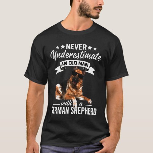 An Old Man With German Shepherd T_Shirt