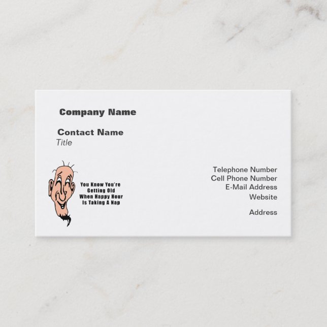 An Old Man's Happy Hour Business Card (Front)