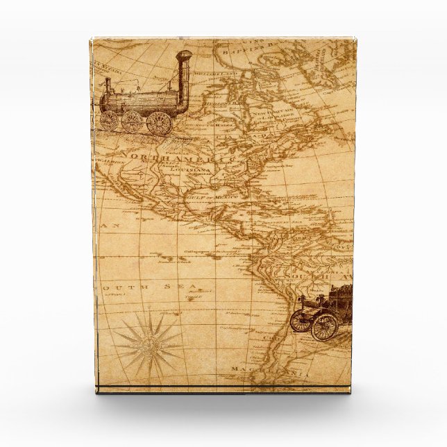 An old map of America   Photo Block (Front)