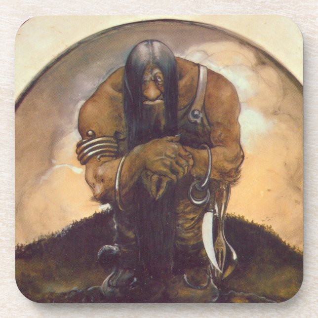 An Old Mountain Troll Beverage Coaster (Front)