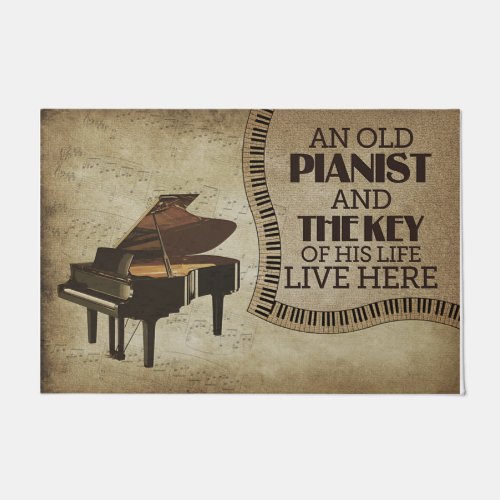 An Old Pianist And The Key Of His Life Doormat
