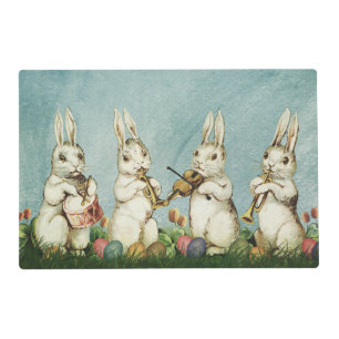 An old picture of Easter rabbits Placemat