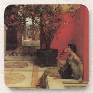 An Oleander by Alma Tadema, Vintage Flowers Beverage Coaster