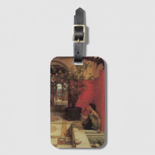 An Oleander by Alma Tadema, Vintage Flowers Luggage Tag