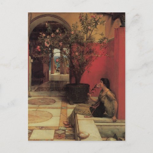 An Oleander by Alma Tadema Vintage Flowers Postcard