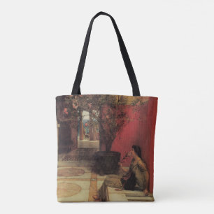 An Oleander by Alma Tadema, Vintage Flowers Tote Bag