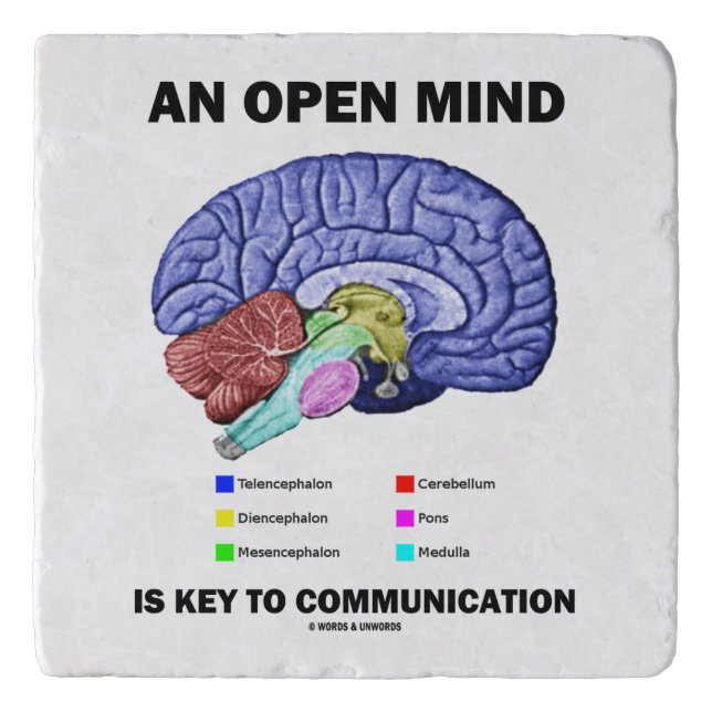 An Open Mind Is Key To Communication Brain Anatomy Trivet (Front)