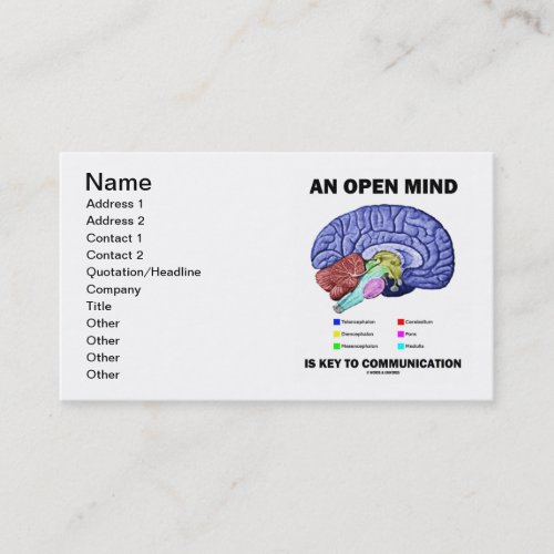 An Open Mind Is Key To Communication Brain Business Card
