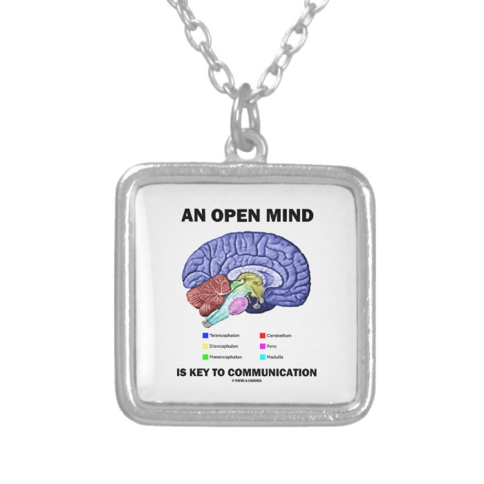 An Open Mind Is Key To Communication (Brain) Necklaces