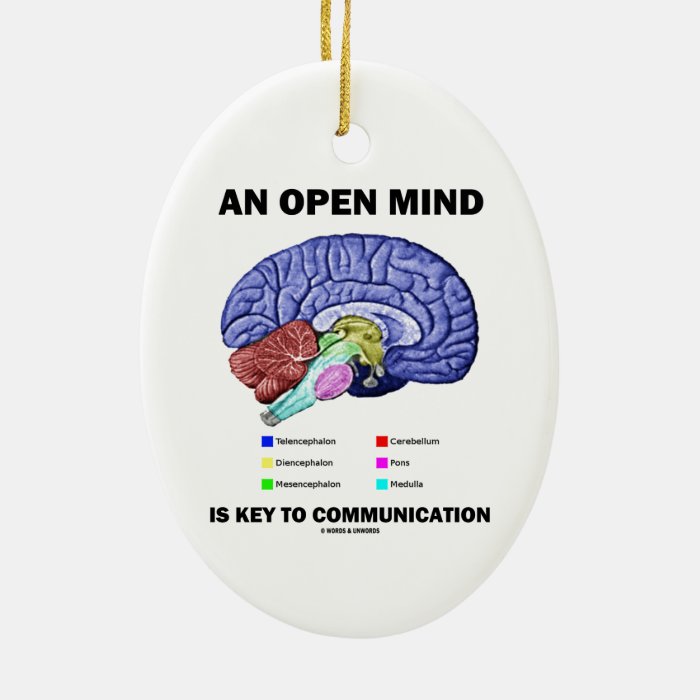 An Open Mind Is Key To Communication (Brain) Christmas Ornaments