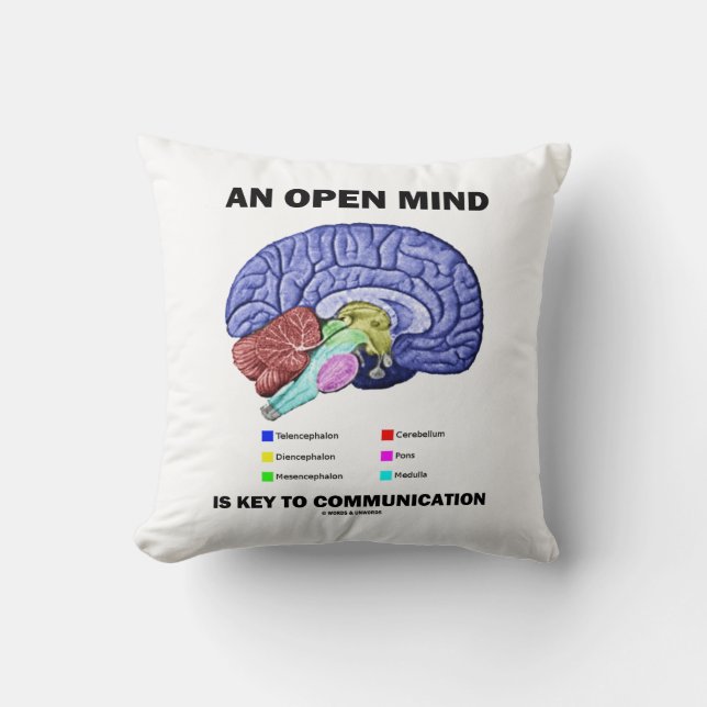An Open Mind Is Key To Communication (Brain) Throw Pillow (Front)
