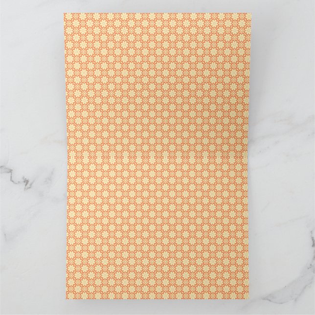 an orange and white background with a pattern thank you card (Inside)