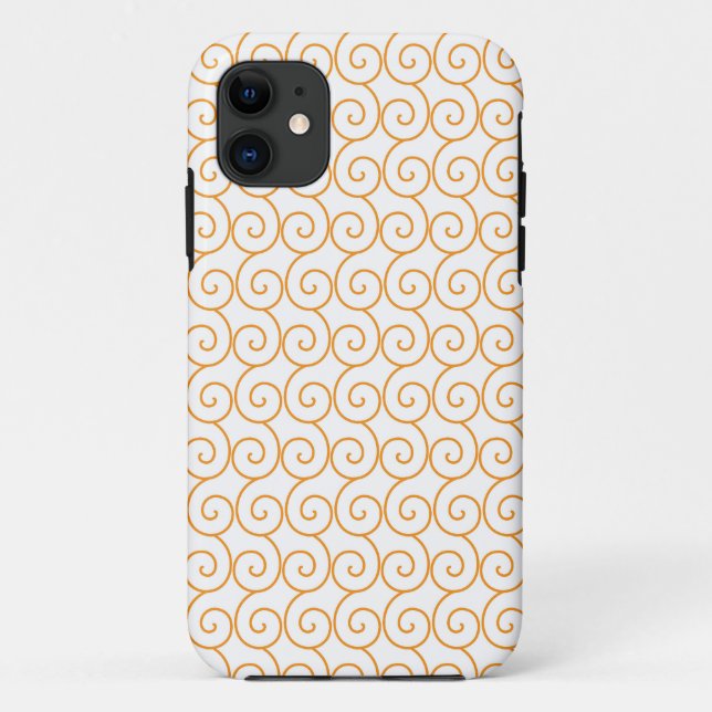 an orange and white background with swirls Case-Mate iPhone case (Back)