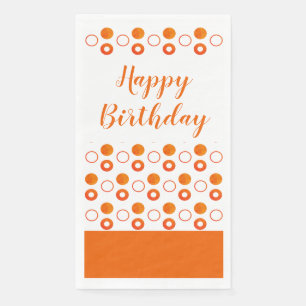 An Orange and White Birthday Paper Guest Towels