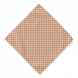 an orange and white geometric pattern bandana