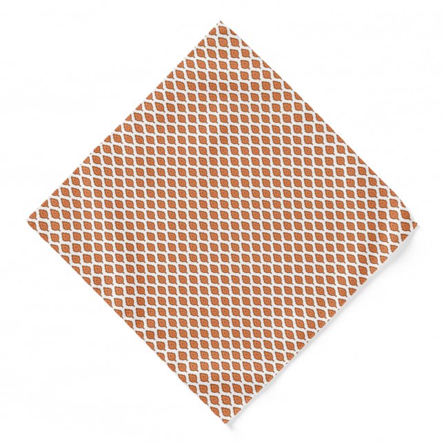 an orange and white geometric pattern bandana (Front)