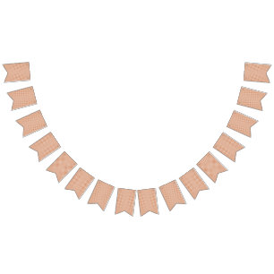 an orange and white geometric pattern bunting flags