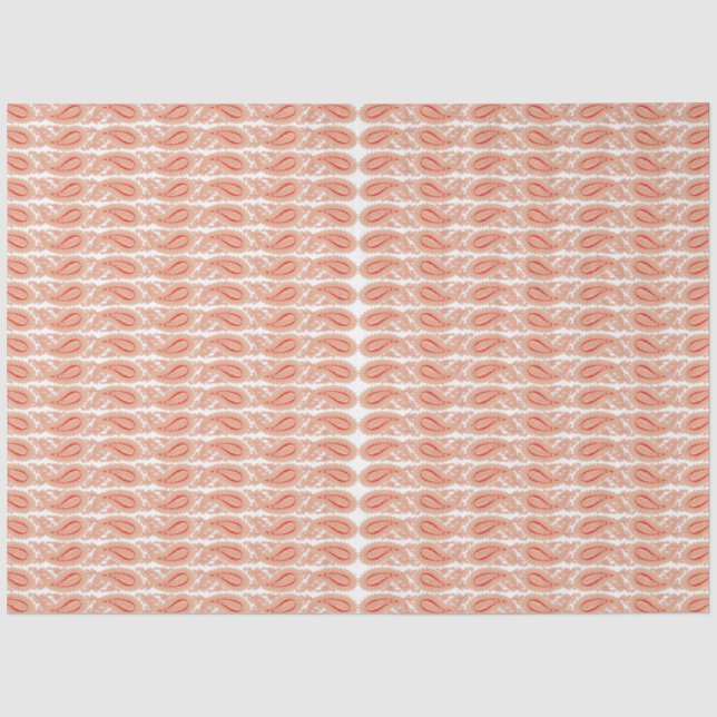 an orange and white pattern on a white background tissue paper (Front)