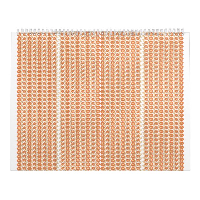  an orange and white striped background with small calendar (Cover)