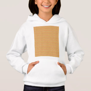 an orange and yellow background with a pattern hoodie