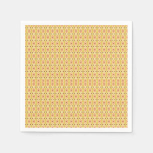 an orange and yellow background with circles napkins