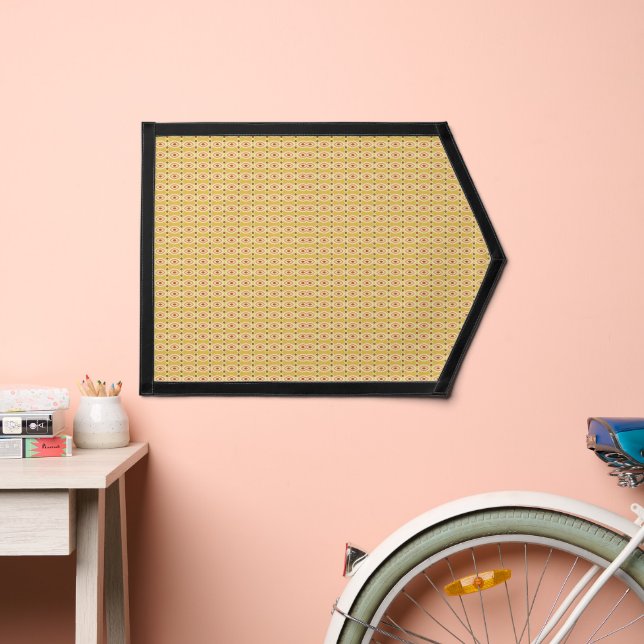 an orange and yellow background with circles pennant (Insitu 2)
