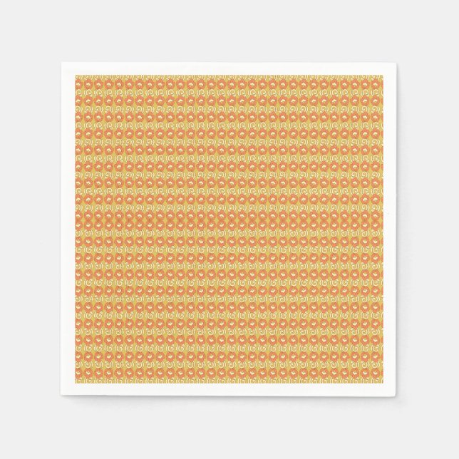 an orange and yellow background with small dots napkins (Front)