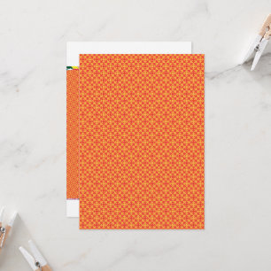an orange and yellow background with small squares invitation