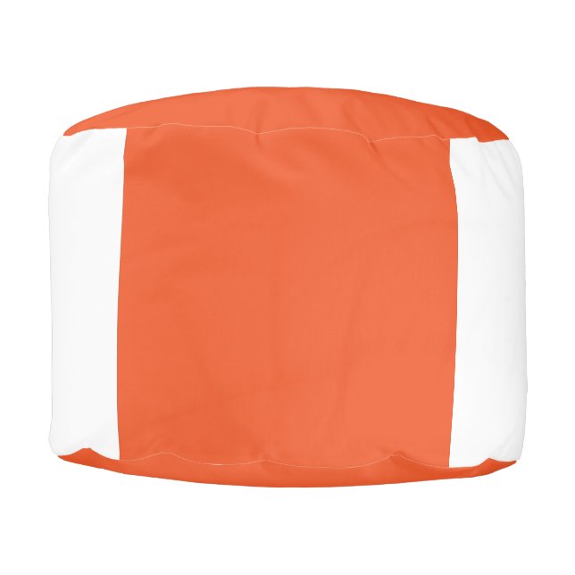 an orange background with a black border pouf (Front)