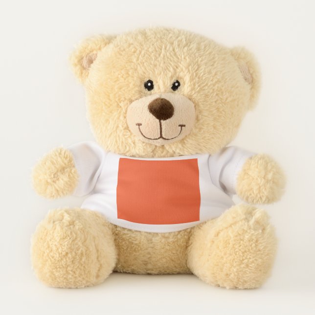 an orange background with a black border teddy bear (Front)