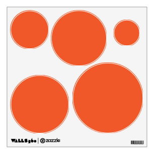 an orange background with a black border wall decal