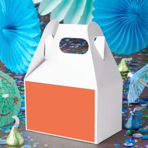 an orange background with a favor boxes