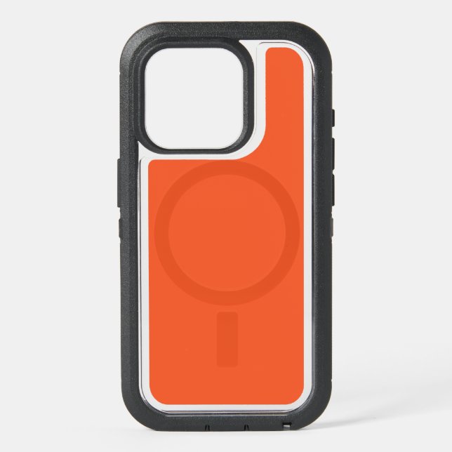 an orange background with a iPhone 15 pro case (Back)